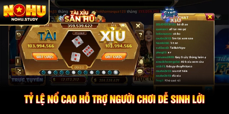Tỷ lệ nổ cao hỗ trợ người chơi dễ sinh lời
